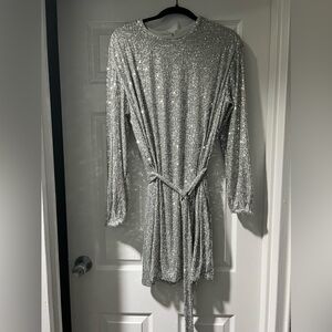 Express Sequined Flirty Party Dress
